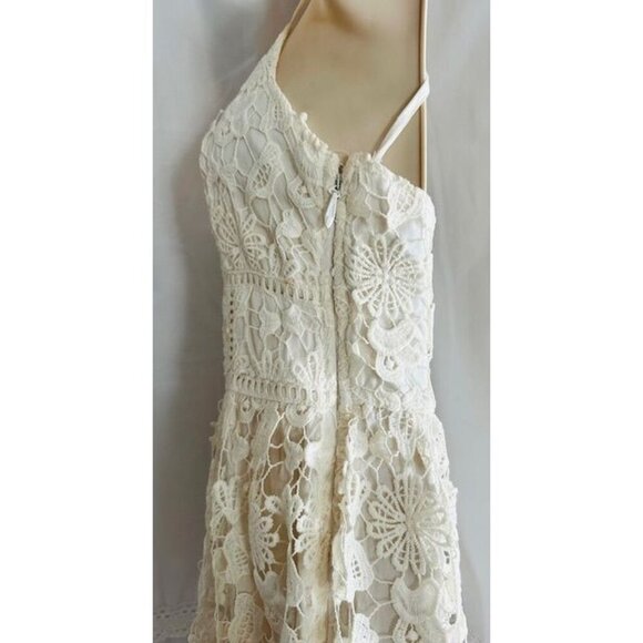 Hollister Baby Doll Embroidered Laced Floral Sweetheart Neck Backless Dress XS - Picture 6 of 9
